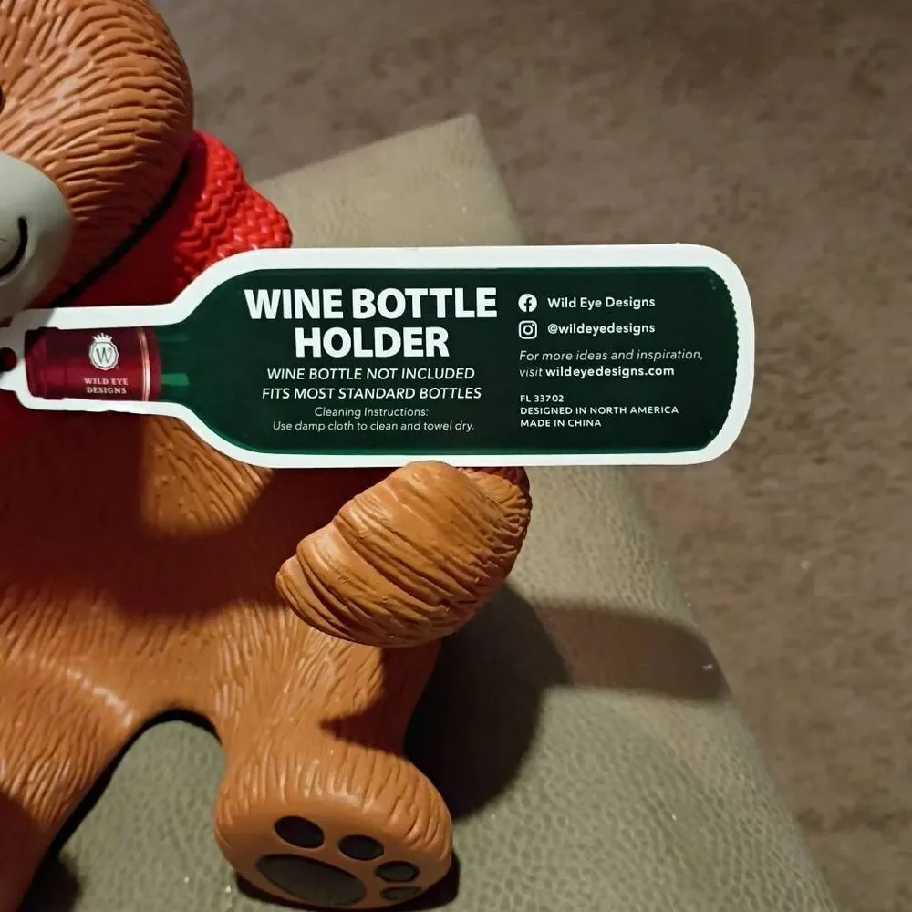 Wild Eye Designs Teddy Bear Wine Holder NWT